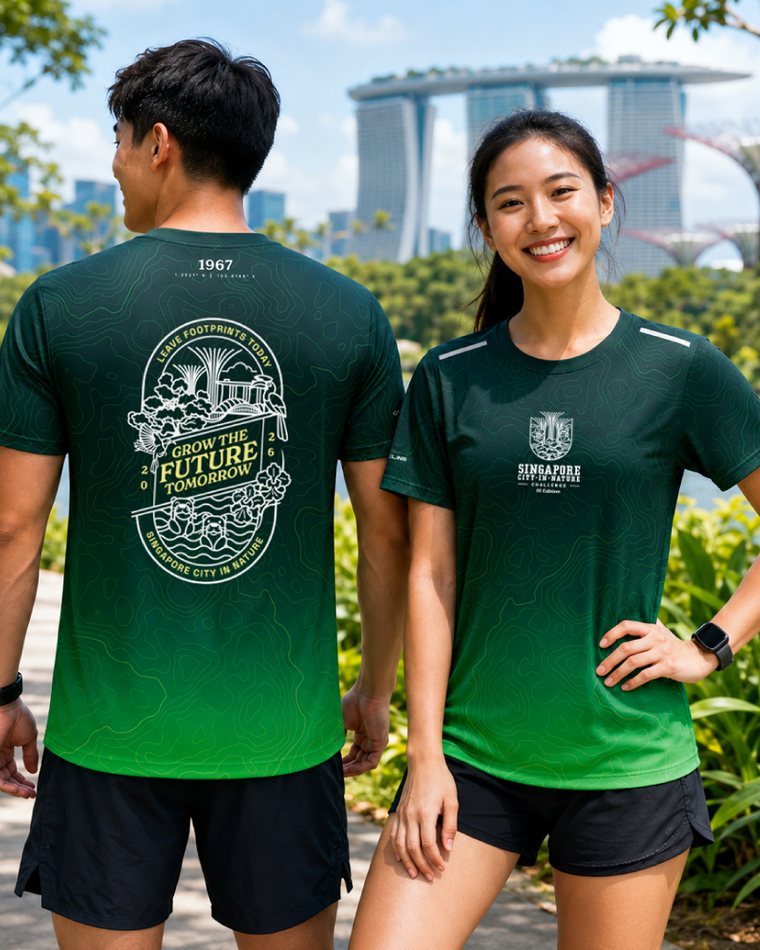 City in Nature 2026 event tee — front and back design