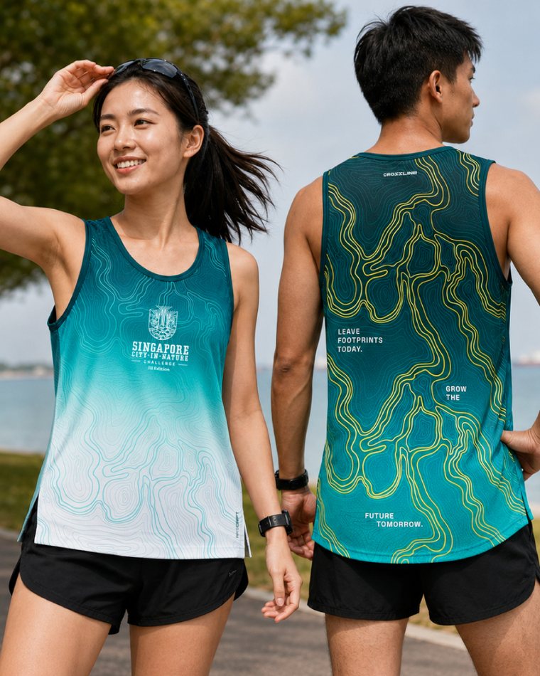 City in Nature race singlet — front and back